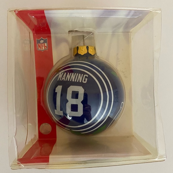Forever Collectible Peyton Manning #18 Blue & White Colts Christmas Ball - Picture 7 of 8